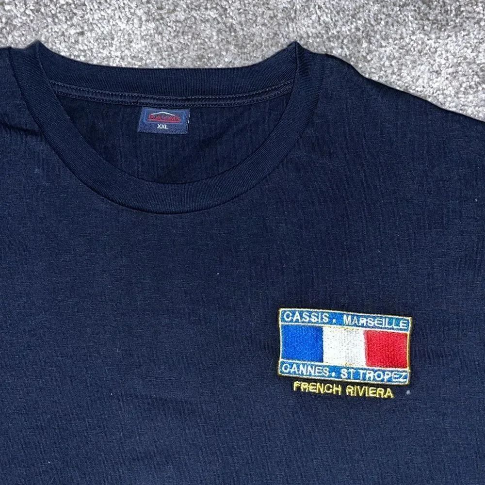 Navy Blue French riveria France St Tropez Cannes sailing shirt XXL Euro (USA L)